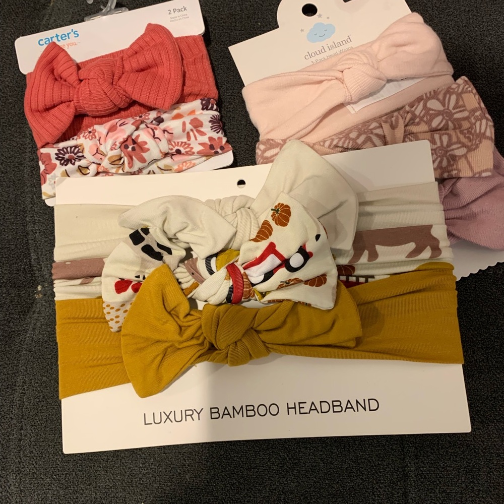 Luxury Bamboo Headband Set - Mustard, Pink, and Cream